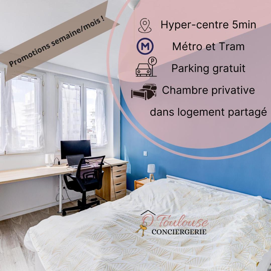 Le Central - Chambre Privative Avec Salon Et Terrasse Privee Hotel Toulouse Exterior photo
